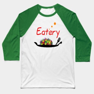 New Eatery logo 2 on Green Baseball T-Shirt